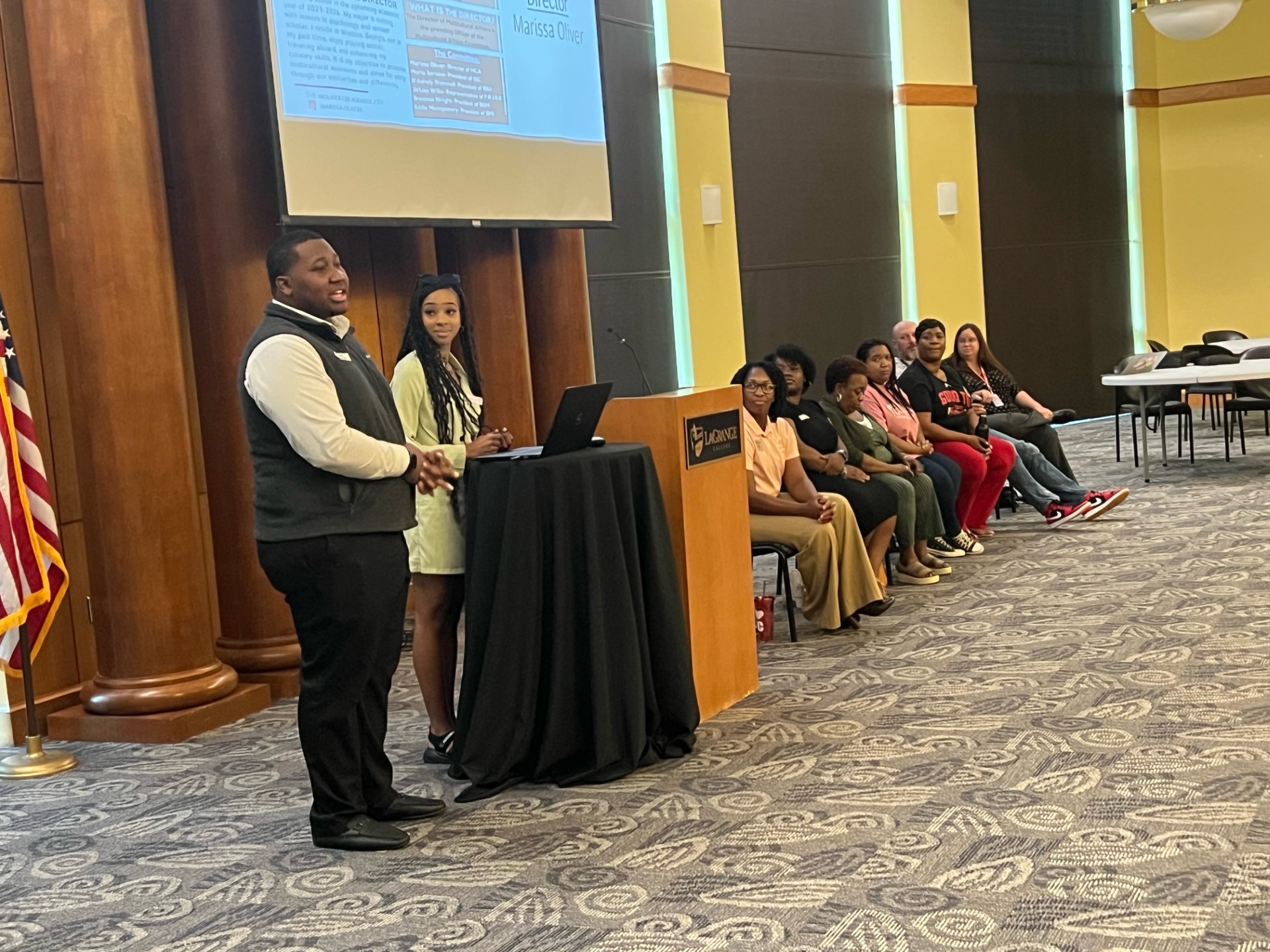 Student presents lecture at summer program